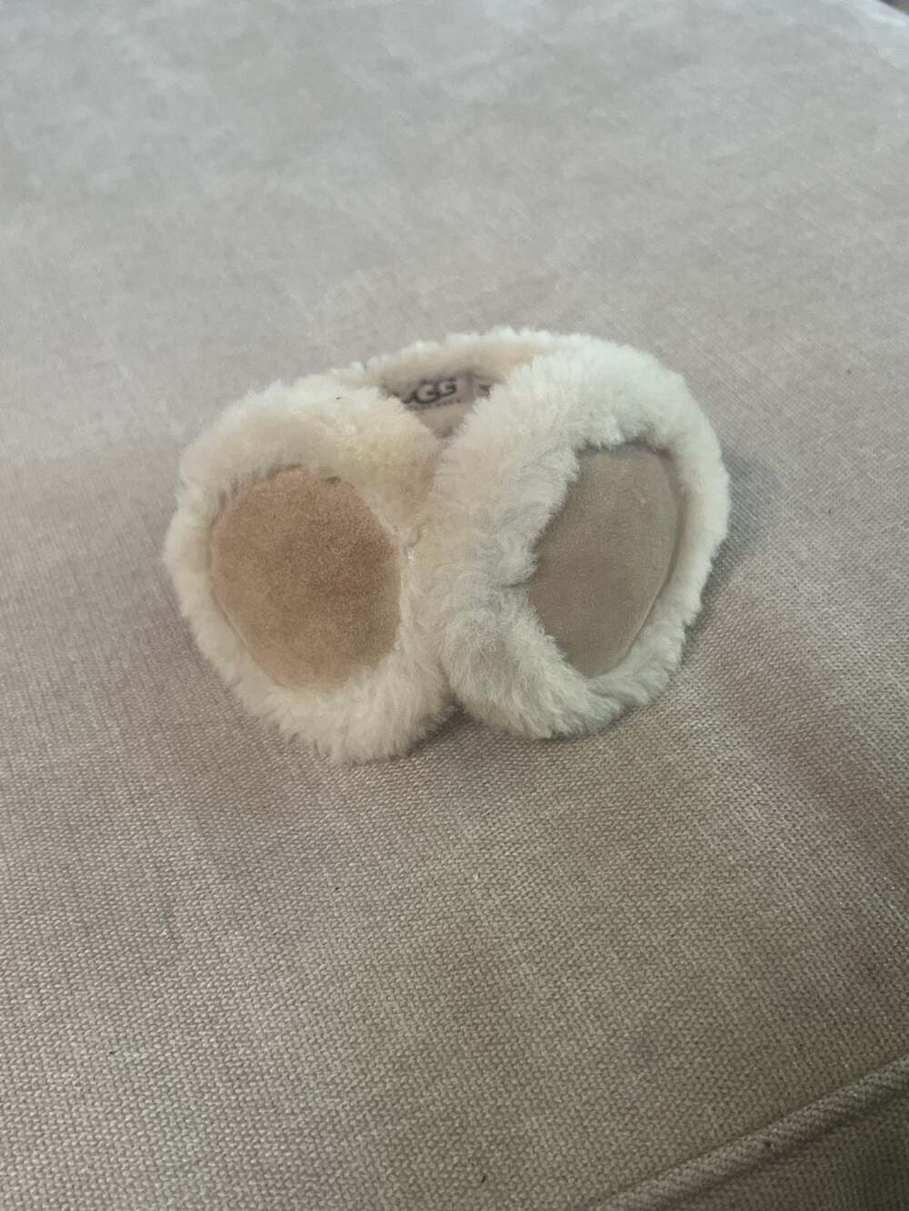 UGG Women's Classic Sheepskin Earmuffs with Shearling Trim in Sand/Natural